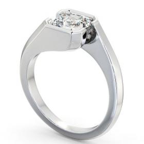 Asscher Diamond Bezel Tension Style Engagement Ring Platinum Solitaire ENAS9_WG_THUMB1 
