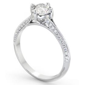 Round Diamond Knife Edge Band Engagement Ring 18K White Gold Solitaire with Channel Set Side Stones ENRD166S_WG_THUMB1 