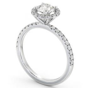 Halo Round Diamond Sleek Design Engagement Ring 18K White Gold ENRD182_WG_THUMB1 