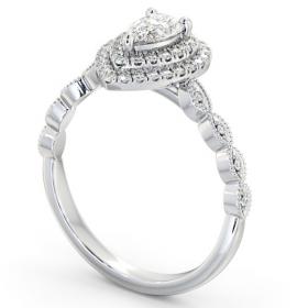 Double Halo Pear Diamond Engagement Ring 18K White Gold ENPE24_WG_THUMB1 