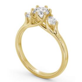 Three Stone Round Diamond Sweeping Prongs Trilogy Ring 9K Yellow Gold TH50_YG_THUMB1 