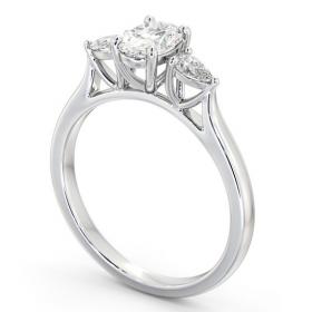 Three Stone Oval with Pear Diamond Ring 18K White Gold TH51_WG_THUMB1 