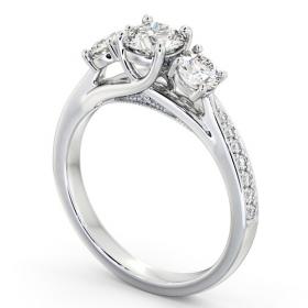 Three Stone Round Diamond Trilogy with Channel Set Side Stones Ring 18K White Gold TH53_WG_THUMB1 