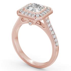 Halo Asscher Diamond Flush with Channel Setting Engagement Ring 18K Rose Gold ENAS30_RG_THUMB1 