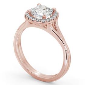 Halo Cushion Diamond Crossover Band Engagement Ring 18K Rose Gold ENCU38_RG_THUMB1 