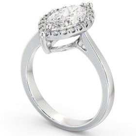 Halo Marquise Diamond Cluster Engagement Ring 18K White Gold ENMA26_WG_THUMB1 