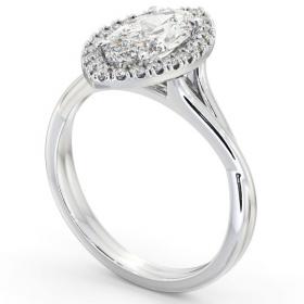Halo Marquise Diamond Crossover Band Engagement Ring 18K White Gold ENMA27_WG_THUMB1 