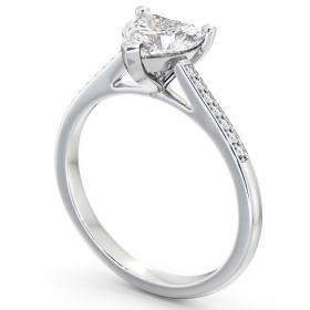 Heart Diamond Classic 3 Prong Engagement Ring Platinum Solitaire with Channel Set Side Stones ENHE1S_WG_THUMB1 