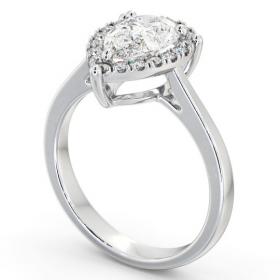 Halo Pear Diamond Cluster Engagement Ring 18K White Gold ENPE28_WG_THUMB1 