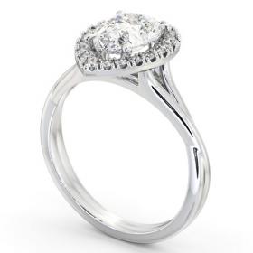 Halo Pear Diamond Crossover Band Engagement Ring Platinum ENPE25_WG_THUMB1 