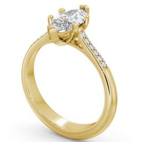 Marquise Diamond Classic 6 Prong Engagement Ring 18K Yellow Gold Solitaire with Channel Set Side Stones ENMA5S_YG_THUMB1 