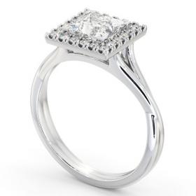 Halo Princess Diamond Crossover Band Engagement Ring 18K White Gold ENPR75_WG_THUMB1 