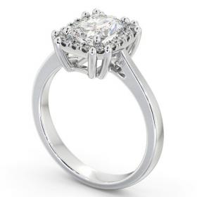 Halo Radiant Diamond Cluster Engagement Ring 18K White Gold ENRA30_WG_THUMB1 