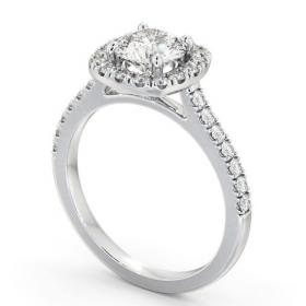 Round Diamond with Cushion Shape Halo Engagement Ring 18K White Gold ENRD207_WG_THUMB1 