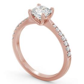 Cushion Diamond Tapered Band Engagement Ring 18K Rose Gold Solitaire with Channel Set Side Stones ENCU27S_RG_THUMB1 