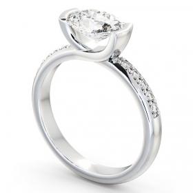 Oval Diamond East West Tension Design Engagement Ring Platinum Solitaire with Channel Set Side Stones ENOV5S_WG_THUMB1 