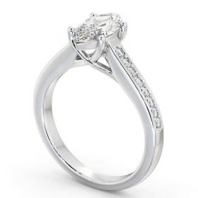 Marquise Diamond Trellis Design Engagement Ring 18K White Gold Solitaire with Channel Set Side Stones ENMA22S_WG_THUMB1 