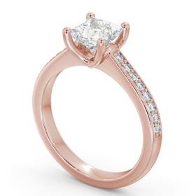 Princess Diamond Low Setting Engagement Ring 18K Rose Gold Solitaire with Channel Set Side Stones ENPR62S_RG_THUMB1 