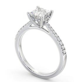 Princess Diamond Engagement Ring Palladium Solitaire with Channel Set Side Stones and Diamond Set Rail ENPR63S_WG_THUMB1 