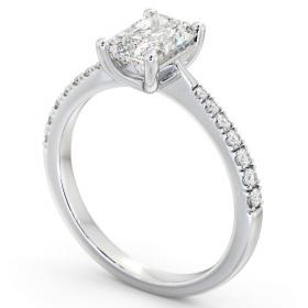 Radiant Diamond Tapered Band Engagement Ring 18K White Gold Solitaire with Channel Set Side Stones ENRA20S_WG_THUMB1 