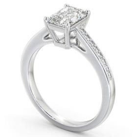Radiant Diamond Box Style Setting Engagement Ring 18K White Gold Solitaire with Channel Set Side Stones ENRA22S_WG_THUMB1 