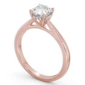 Asscher Diamond Engagement Ring with Diamond Set Rail 18K Rose Gold Solitaire ENAS23_RG_THUMB1 