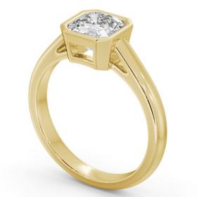 Asscher Diamond Bezel Setting Engagement Ring 18K Yellow Gold Solitaire ENAS26_YG_THUMB1 