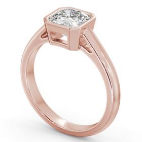 Asscher Diamond Bezel Setting Engagement Ring 18K Rose Gold Solitaire ENAS26_RG_THUMB1 