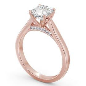 Asscher Diamond Engagement Ring with Diamond Set Bridge 18K Rose Gold Solitaire ENAS31_RG_THUMB1 