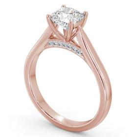 Cushion Diamond Engagement Ring with Diamond Set Bridge 18K Rose Gold Solitaire ENCU33_RG_THUMB1 