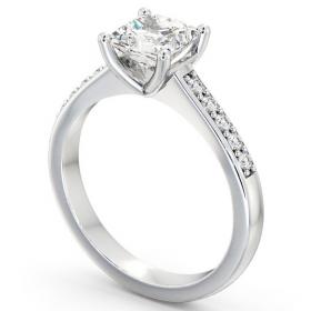 Princess Diamond Classic Style Engagement Ring 18K White Gold Solitaire with Channel Set Side Stones ENPR5S_WG_THUMB1 