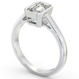 Emerald Diamond Bezel Setting Engagement Ring 18K White Gold Solitaire ENEM35_WG_THUMB1 