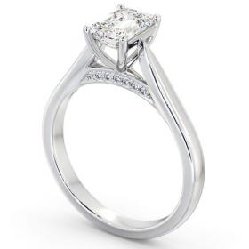 Emerald Diamond Engagement Ring with Diamond Set Bridge 18K White Gold Solitaire ENEM39_WG_THUMB1 