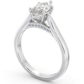 Marquise Diamond Engagement Ring with Diamond Set Bridge 18K White Gold Solitaire ENMA24_WG_THUMB1 