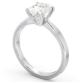 Oval Diamond Classic 4 Prong Engagement Ring 18K White Gold Solitaire ENOV23_WG_THUMB1 