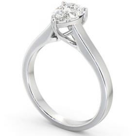 Pear Diamond 3 Prong Trellis Design Engagement Ring 18K White Gold Solitaire ENPE22_WG_THUMB1 