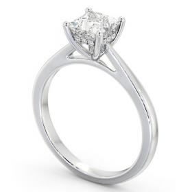 Princess Diamond Engagement Ring with Diamond Set Rail 18K White Gold Solitaire ENPR65_WG_THUMB1 