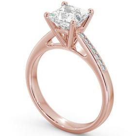 Princess Diamond High Setting Engagement Ring 18K Rose Gold Solitaire with Channel Set Side Stones ENPR8S_RG_THUMB1 