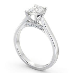 Radiant Diamond Engagement Ring with Diamond Set Bridge 18K White Gold Solitaire ENRA27_WG_THUMB1 