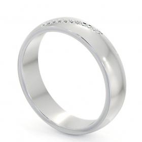 Mens Round Diamond 0.05ct Diagonal Set Wedding Ring 18K White Gold WBM48_WG_THUMB1 