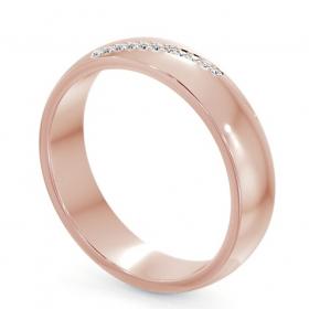 Mens Round Diamond 0.05ct Diagonal Set Wedding Ring 18K Rose Gold WBM48_RG_THUMB1 