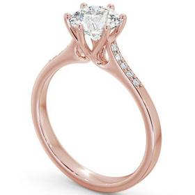 Round Diamond Elegant Style Engagement Ring 9K Rose Gold Solitaire with Channel Set Side Stones ENRD28S_RG_THUMB1 
