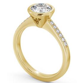 Round Diamond Open Bezel Engagement Ring 18K Yellow Gold Solitaire with Channel Set Side Stones ENRD31S_YG_THUMB1 