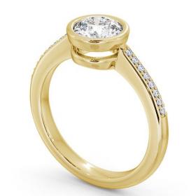 Round Diamond Split Bezel Style Engagement Ring 18K Yellow Gold Solitaire with Channel Set Side Stones ENRD36S_YG_THUMB1 