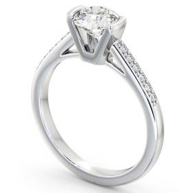Round Diamond Tension Set Engagement Ring Platinum Solitaire with Channel Set Side Stones ENRD39S_WG_THUMB1 