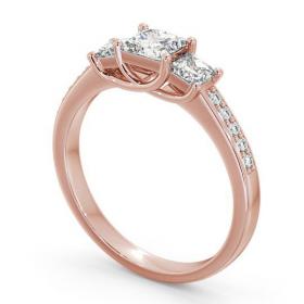 Three Stone Princess Diamond Trilogy Ring 9K Rose Gold with Channel Set Side Stones TH1S_RG_THUMB1 