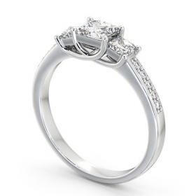 Three Stone Princess Diamond Trilogy Ring 18K White Gold with Channel Set Side Stones TH1S_WG_THUMB1 