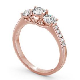 Three Stone Round Diamond Trilogy Ring 18K Rose Gold with Channel Set Side Stones TH2S_RG_THUMB1 