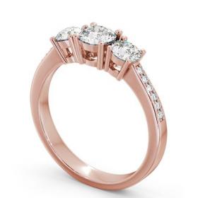 Three Stone Round Diamond Trilogy Ring 9K Rose Gold with Channel Set Side Stones TH4S_RG_THUMB1 
