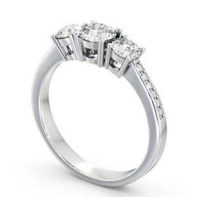 Three Stone Round Diamond Trilogy Ring 18K White Gold with Channel Set Side Stones TH4S_WG_THUMB1 